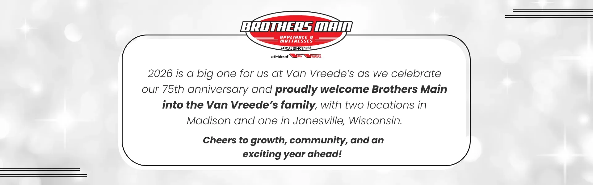 75th Anniversary with Van Vreede's